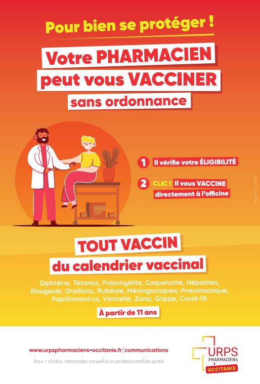 visuel URPS Pharmacien Occitanie campagne vaccination 2024